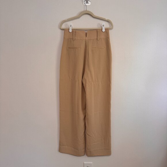 Elegant Tan High-Waisted Women's Pants - Picture 3 of 4